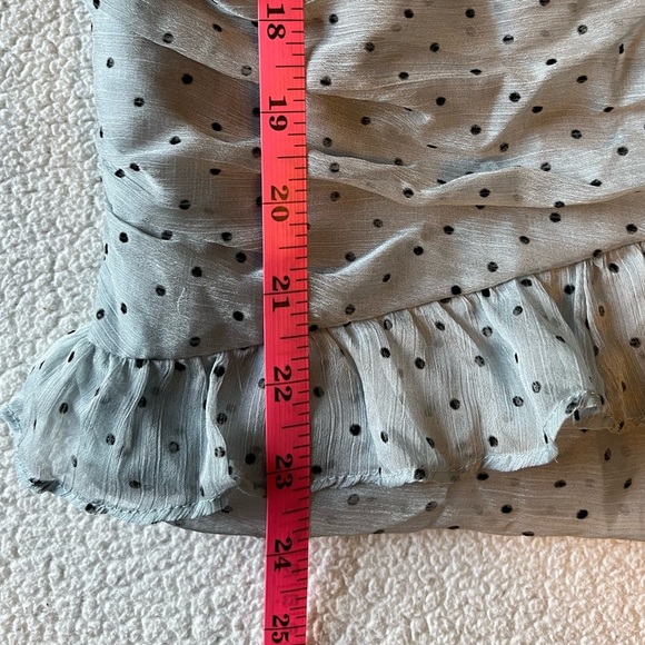 Hello Molly Strapless Mini Dress, Light Gray w Polka Dots. Size Small/4 - Picture 3 of 11